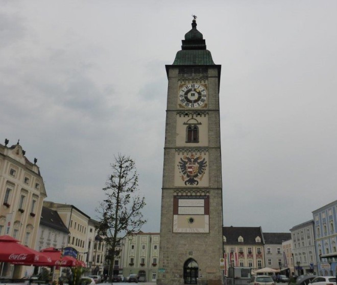 The tower on the main square in Enns, the oldest town in Austria
