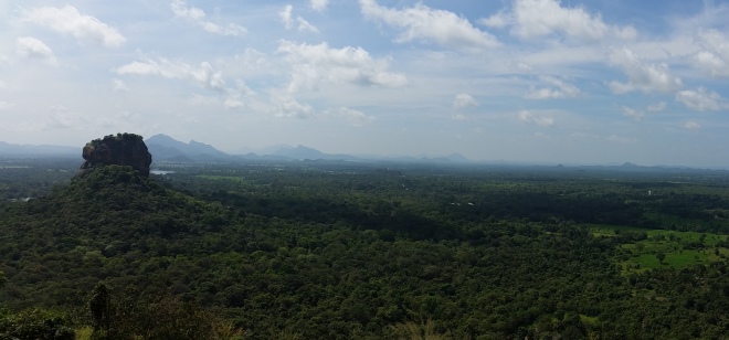 Beautiful view including Sigiriya Rock seen from Pidurangala Rock.