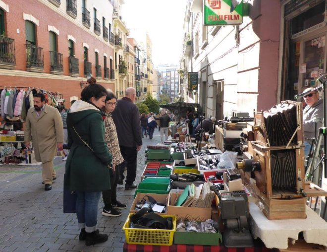 Sunday at Rastro market in La Latina. Madrid, Spain.