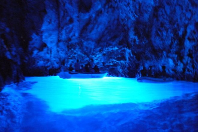 The blue cave by Bisevo outside Vis island, Croatia