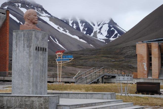 The world's northernmost statue of Lenin. Pyramiden. Svalbard. Spitsbergen. Norway